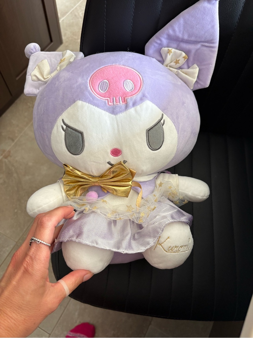 Sanrio Kuromi 30cm 12inch Purple and Gold Nice Girl Dress up Large Plush